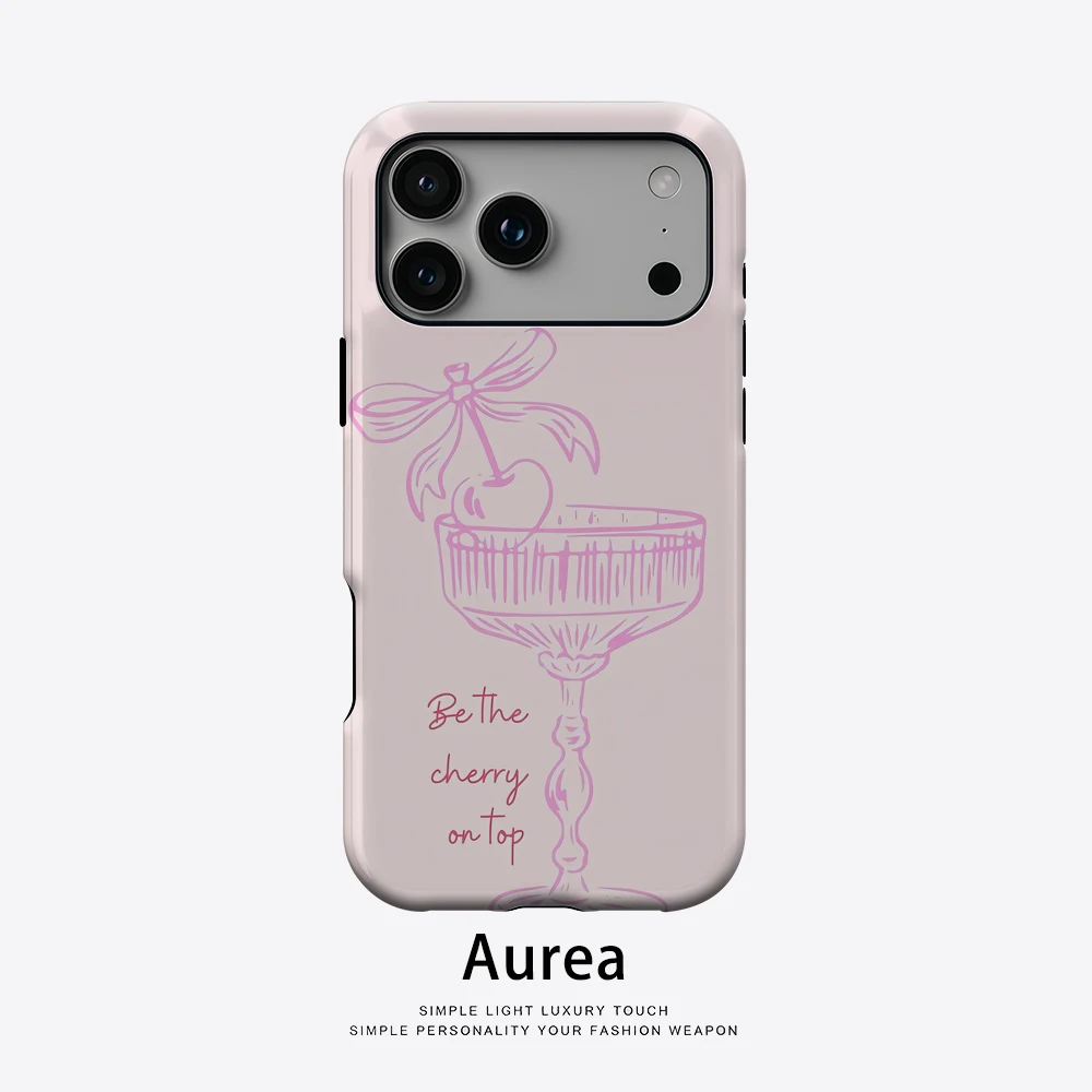 Cherry Toast Handyhülle für magnetische Handyhülle für IPhone 17 16 15 14 13 Pro Max Plus, einzelne doppelschichtige robuste Hülle