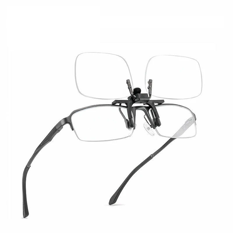 Ultra-light Rimless Clip Presbyopic Glasses Anti Blue Light Reading Diopter Glasses Flip up Portable Magnifying Glasses Lens