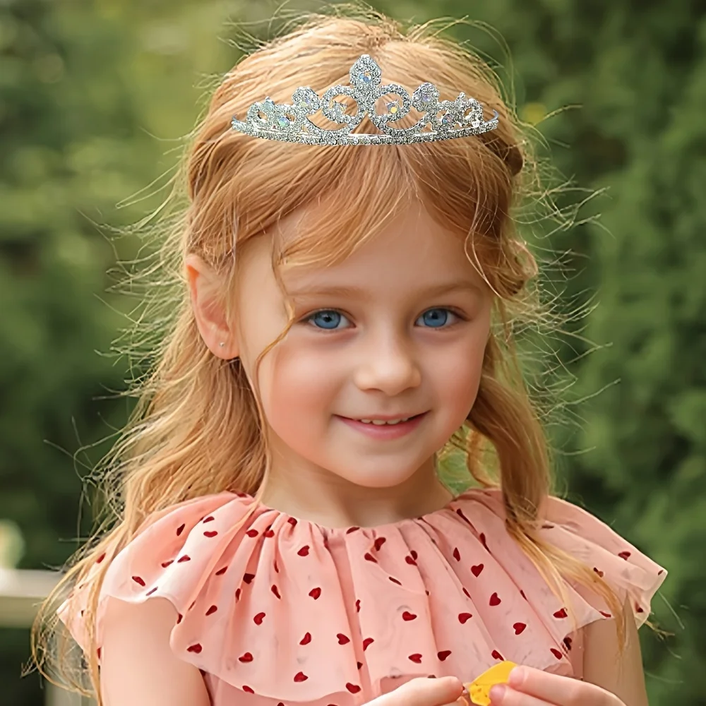 Argola de cabelo de coroa fofa infantil de 1 peça para presentes de aniversário para meninas