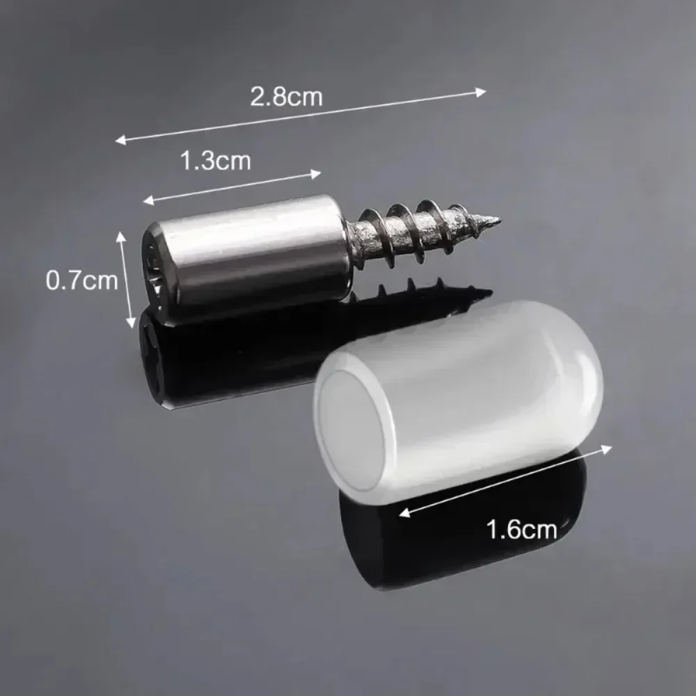 120/2Pcs Cross Self-tapping Screw with Nonslip Rubber Cabinet Board Laminate Support DIY Wardrobe Cabinet Glass Partition Nails