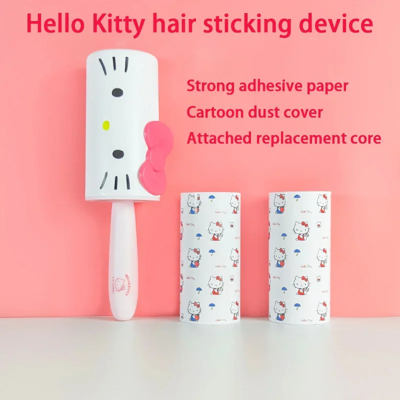 

Hello Kitty Lint Roller With 60 Sheets Refill Sticky Hair Remover For Clothes Furniture Pet Hair Cleaning