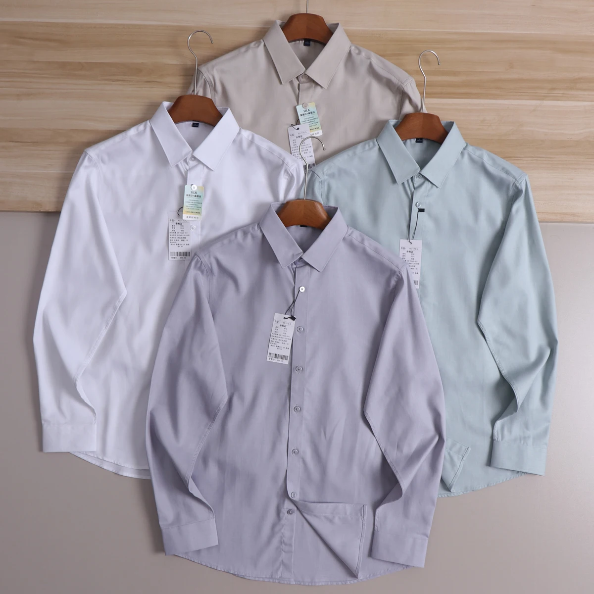 

Soft And Skin-Friendly Long-Sleeve Business Shirt for Men Casual Style Collared Commuter Friendly Lenzing Modal Silk Blend