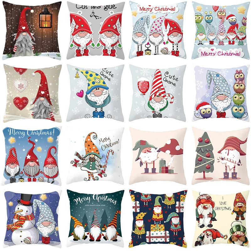 Christmas Cushion Cover Merry Christmas Decoration For Home 2022 Christmas Ornament Pillow Case Xmas Navidad Gifts New Year 2023