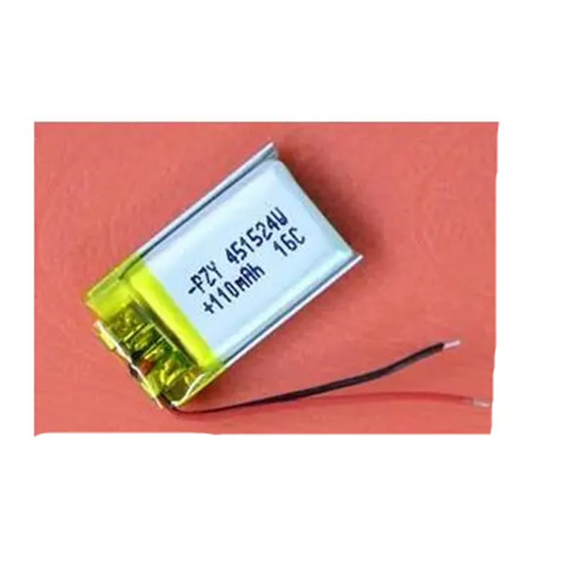 

2Pcs/Lot 451524 3.7V 110MAh Lithium Polymer Li-po Rechargeable Battery For MP3 Smart Watch Bluetooth Headset