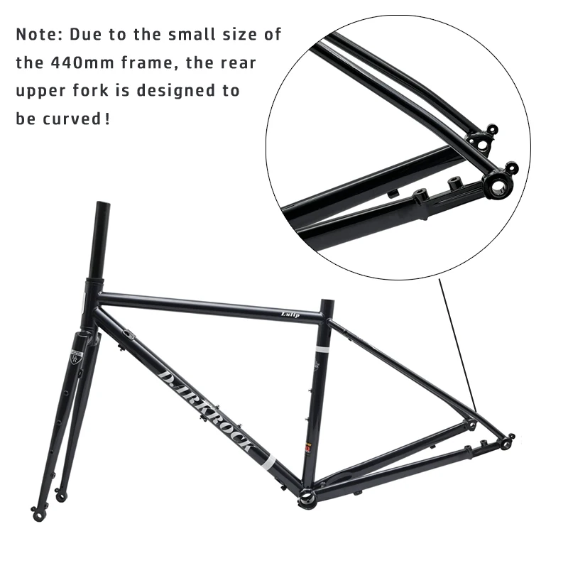 DARKROCK-Road Bike Frame with Fork for Touring Bikes, Cr-Mo Steel Frameset, Thru Axle Disc Brake, Gravel Bicycle Frame, 700C