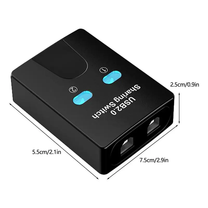 USB Printer Splitter 2-in 1-out Printer Sharing Devices 2-port Manual Kvm Switching Splitter Hub Converter 2-computer Sharing