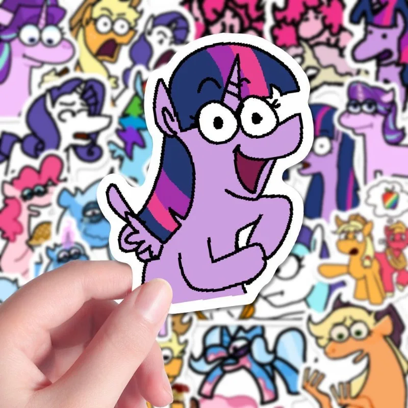 58Pcs Kawaii My Little Pony Pinkie Pie Stickers Twilight Sparkle Girls DIY Abstract Sketches Stickers Cute Surrounding Stickers