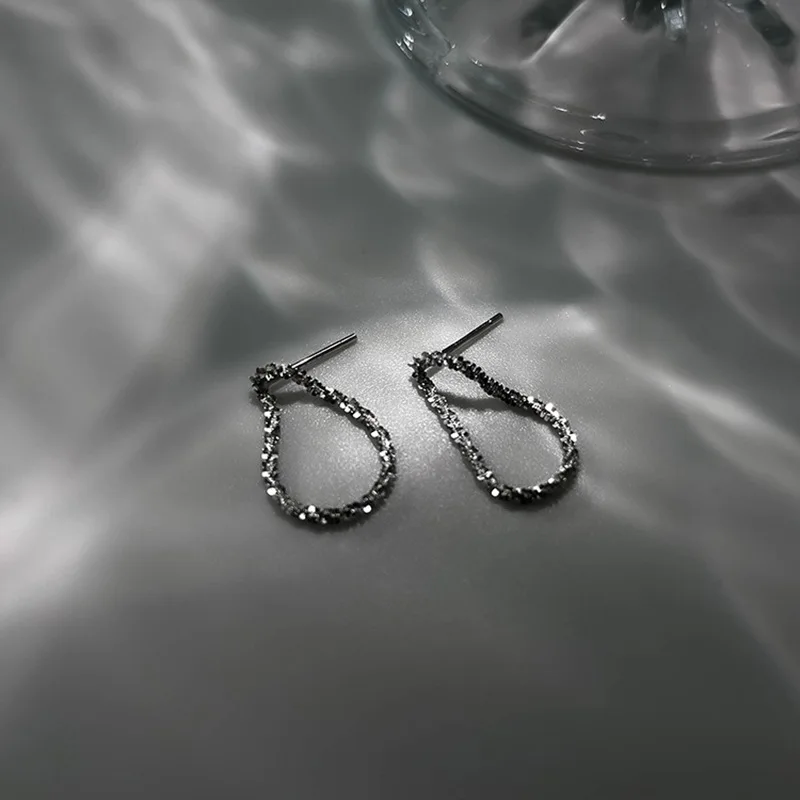 Luxury Sparkling 925 Sterling Silver Teardrop-shaped Starry Sky Stud Earrings for Women Dinner Party Jewelry Girlfriend's Gifts