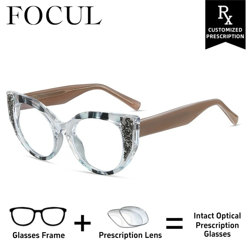 

FOCUL Adult Fashionable Styles Anti Blue Light Glasses Photochromic Myopia Eyeglasses Women Custom Prescription Optical Eyewear