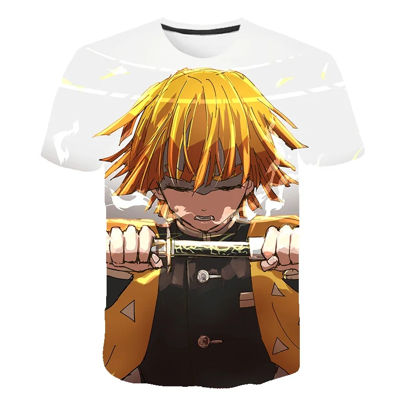 

2023 Summer New Demon Slayer T Shirts 1-3 8 9 14 Years Old Baby Children's Clothing Short Sleeve T-Shirts 3D Print Tees Costumes