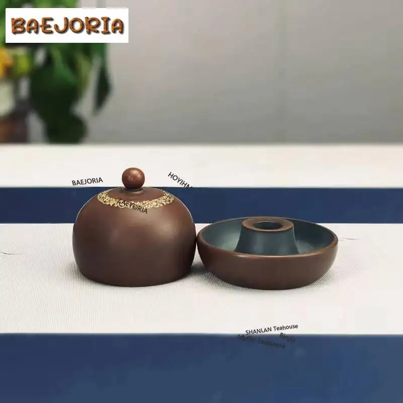 BAEJORIA 50ml Qinzhou Nixing Pottery Teacup Handamde Raw Ore Mud World Cup Saucer Set Tea Bowl With Saucer Kit Meditation Cup