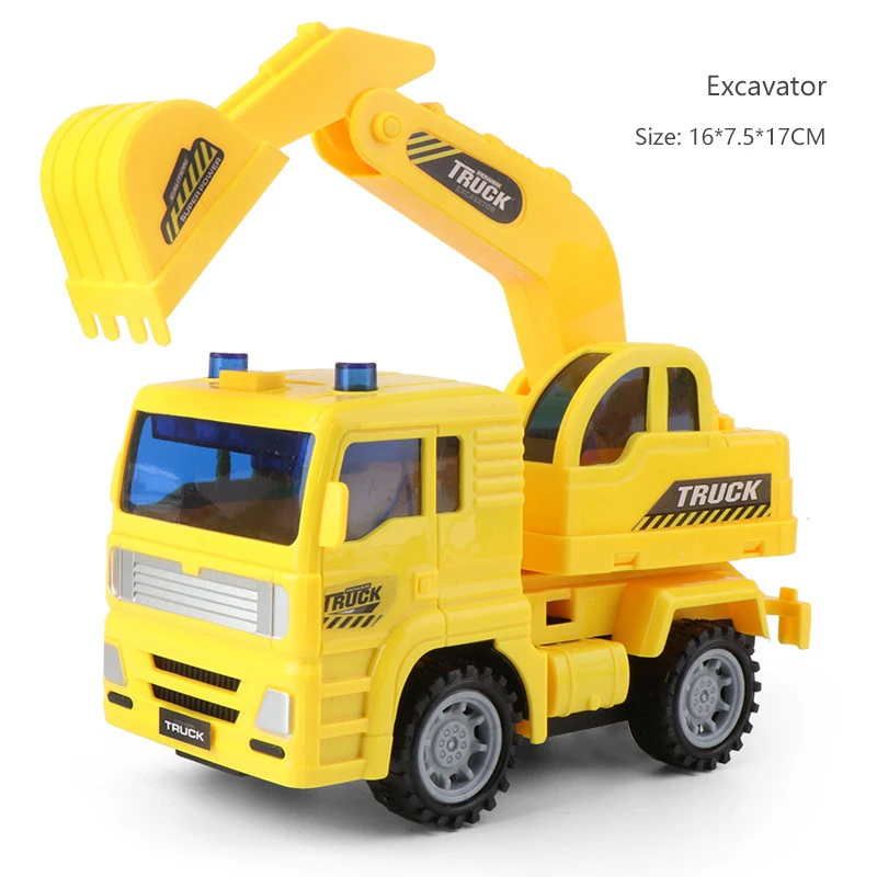 New Light Music Inertial Fire Truck Can Spray Crane Engineering Model Mixer Children's Early Education Clockwork Toys