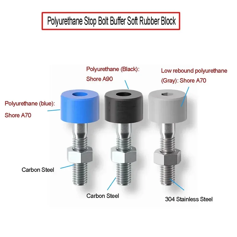 

Hexagon Hole Head Stop Bolt Grey Polyurethane Buffer Soft Rubber Shock Absorbing Fastener