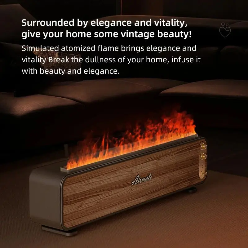 

3D Flame Humidified Fireplace Aroma Essential Oil Diffuser Negative Ion Air Purifier Flame Humidifier Colour Electronic Fireplac