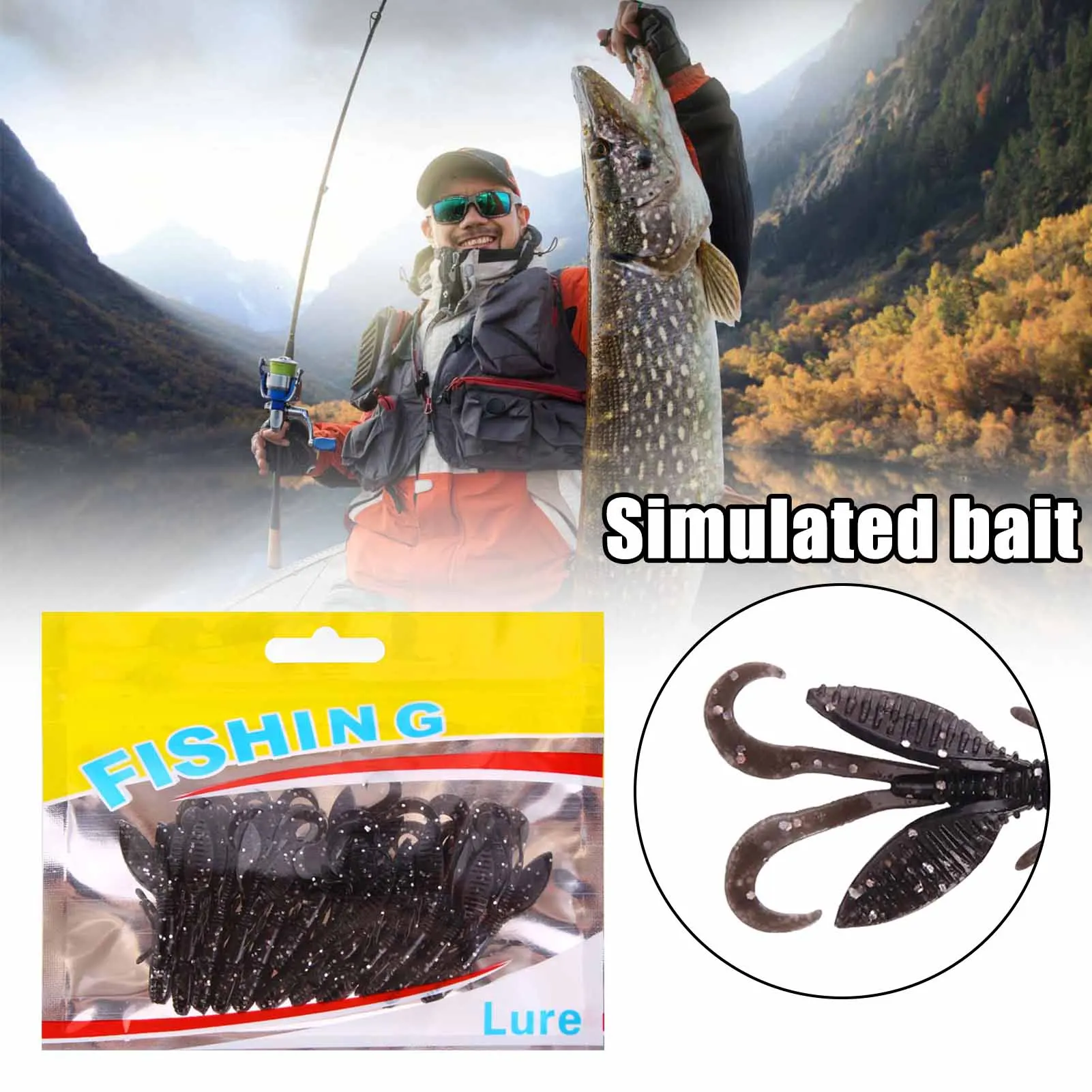 Señuelos de vinilo camarón para pesca en agua dulce y salada - imagen 2