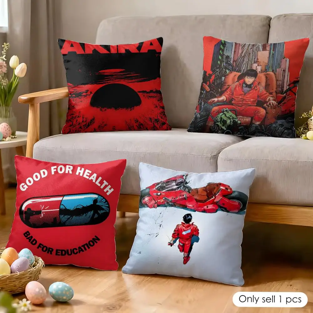 Japanese Anime A-Akira Cushion Cover Wrinkle-Resistant Short Plush Pillow Case Breathable Machine-Washable