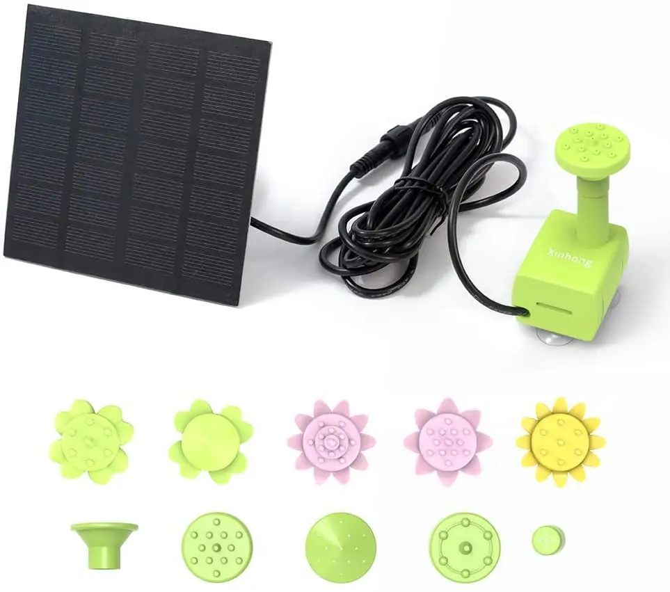 

Solar Fountain Set Floating Water Fountain Pump With Multiple Petal Nozzles For Bird Bath Pond Pool Fish Bowl Aquarium Garden