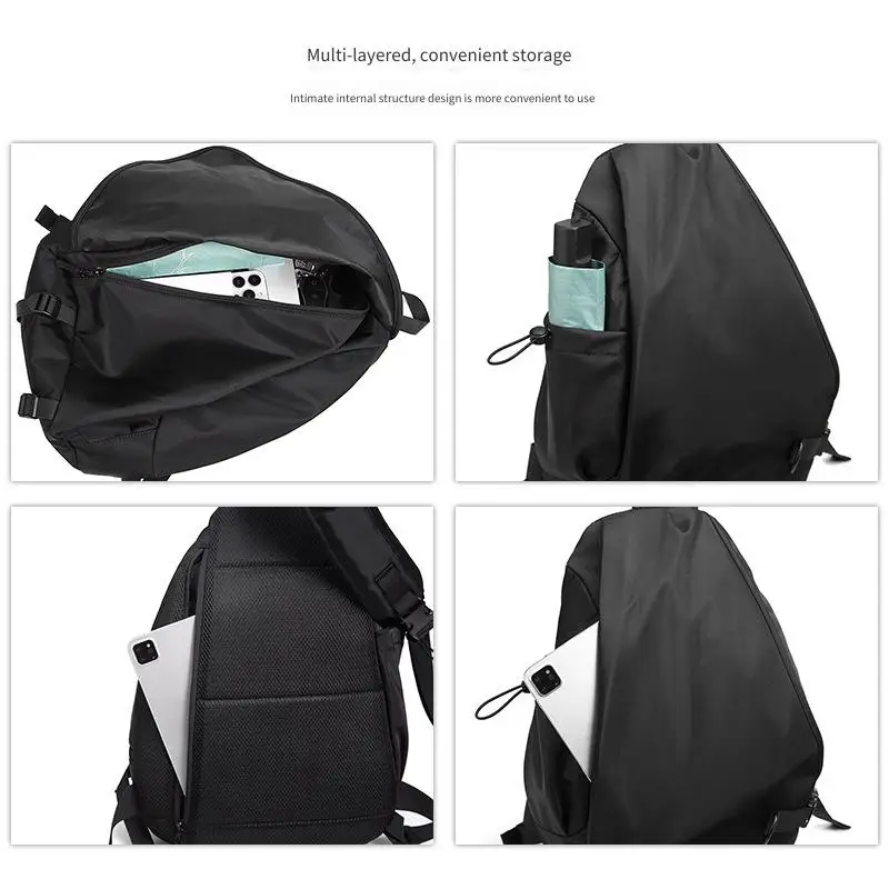 Tactical Waterproof Crossbody Chest Bag for Men Nylon Outdoor Sling Pack with Anti-Theft Zipper Cycling Hiking Travel