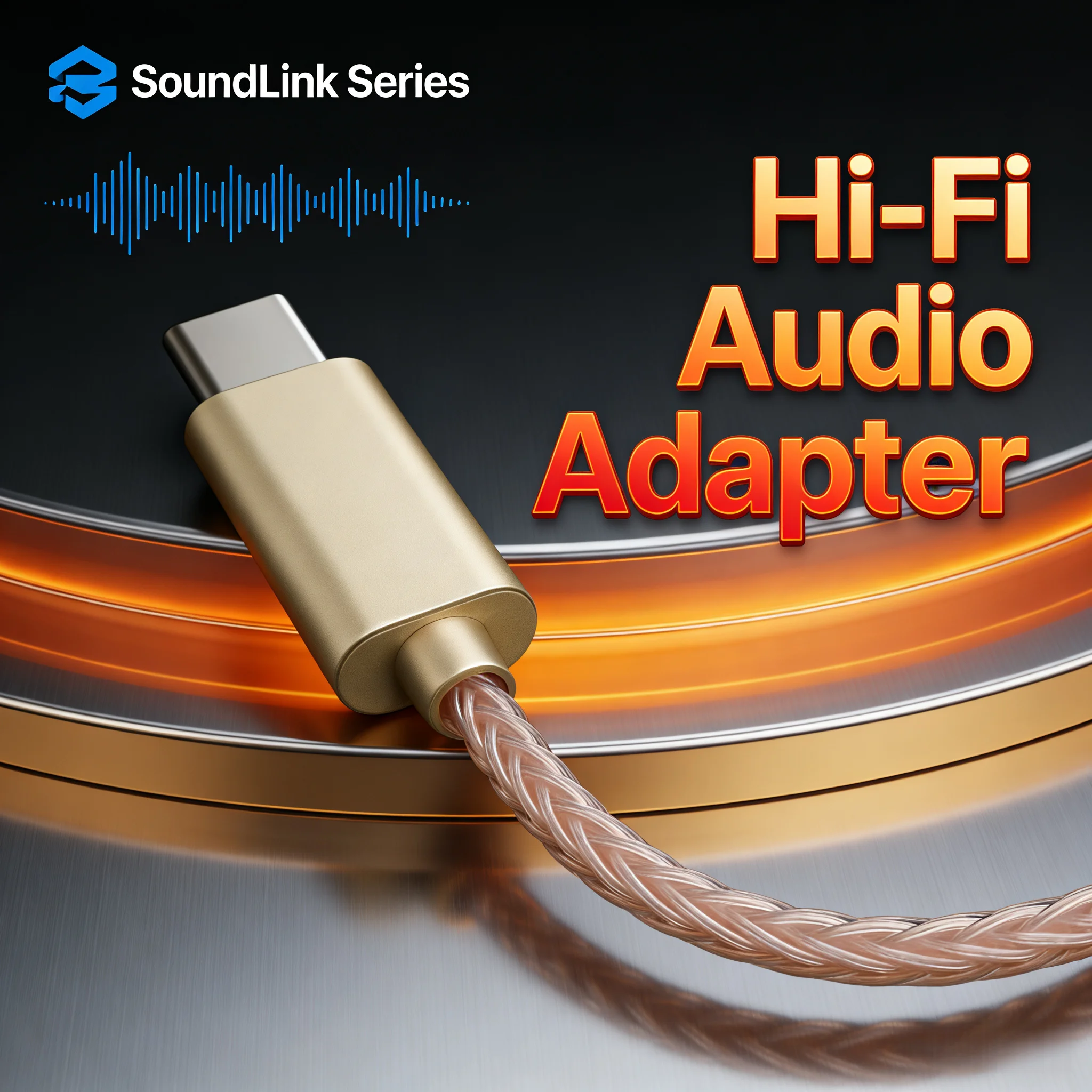 65mW High-Power Type-C DAC Adapter, 32bit/384kHz Dual-Chip, 8-Core Silver-Copper Cable
