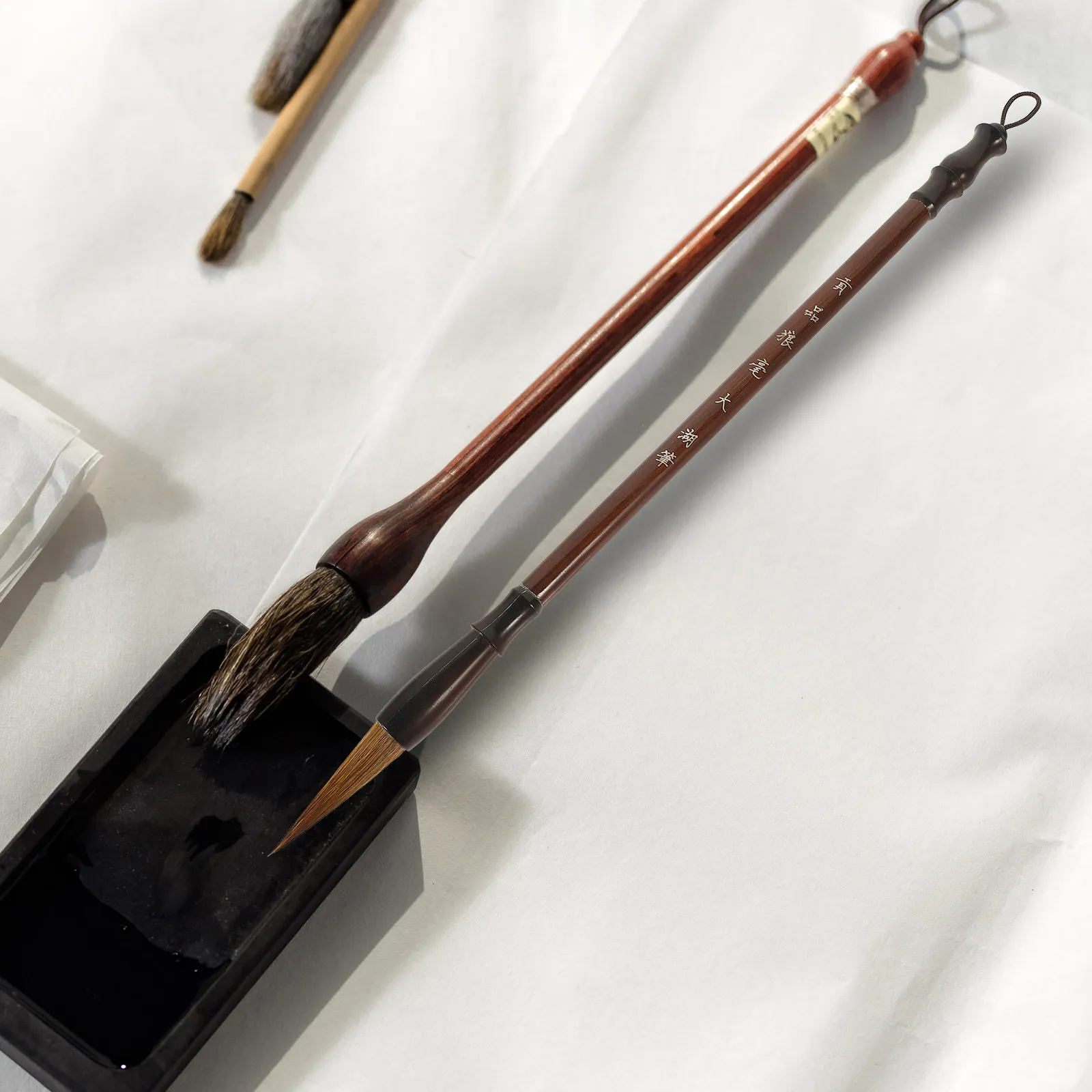 6Pcs Chinese Calligraphy Brush Set Traditional Ink Brush for Calligraphy Art Writing Practice Good Absorption Smooth Stroke