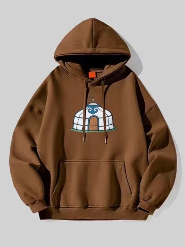 

Худи большого размера с этническим монгольским узором, 300 Pou, из чистого хлопка, весна-осень, очень теплый, с длинными рукавами