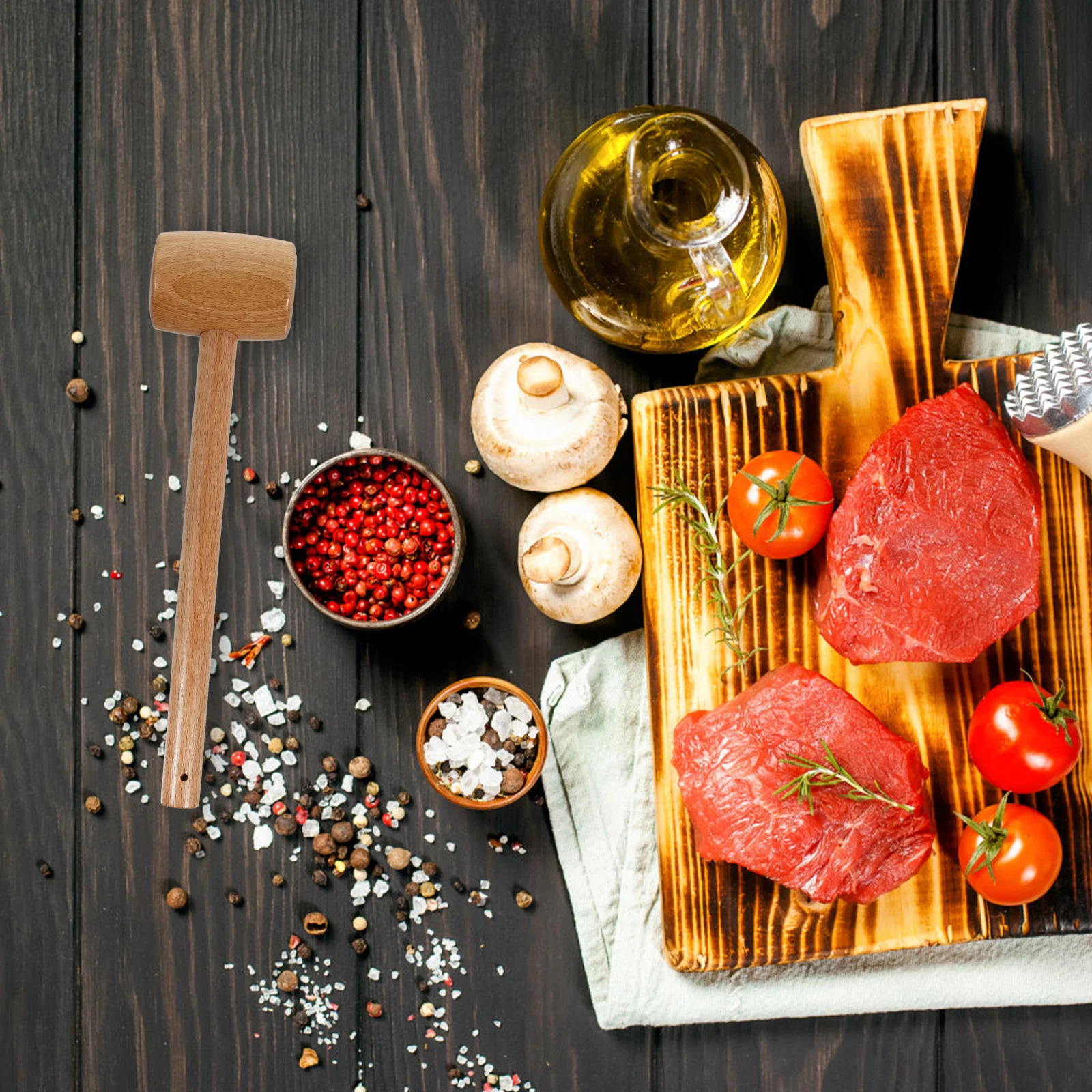 

2Pcs Wooden Seafood Hammer Crab Mallet Eco Friendly Beech Material Shellfish Meat Extractor Lobster Cracking Mallet