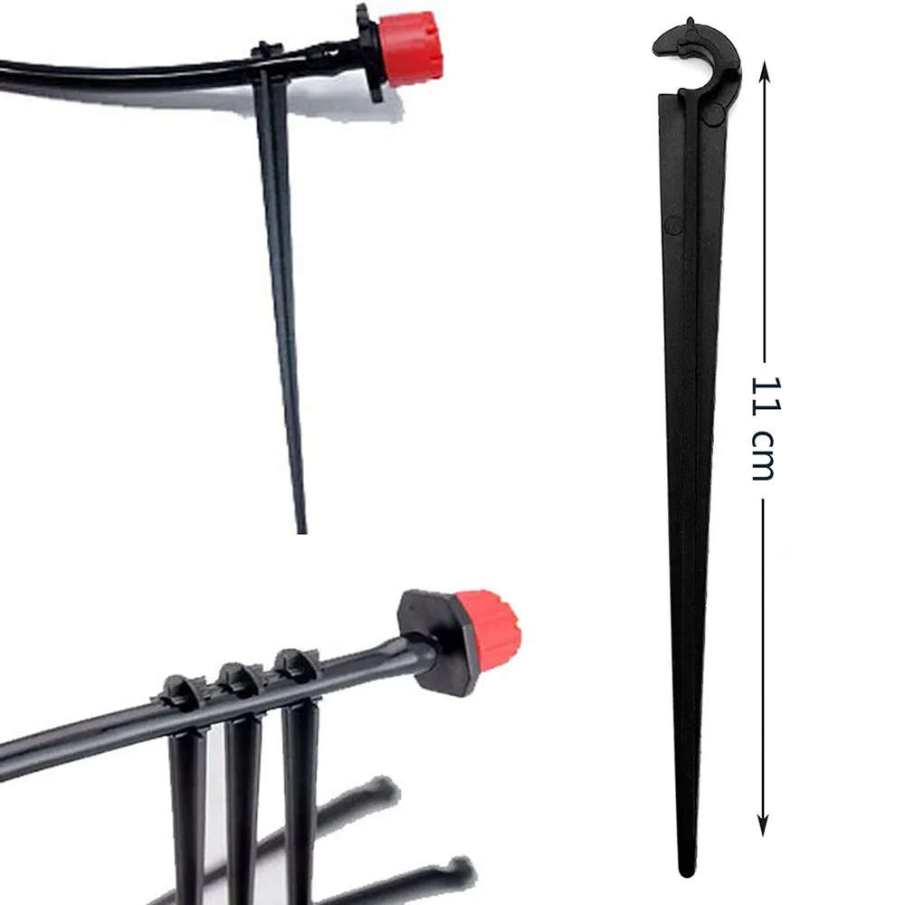 50/100/200PCS 1/4'' C-type Hook Fixed Stem Support Holder Stakes for 4/7mm Hose Flowerpot Drip Irrigation Fitting Greenhouse