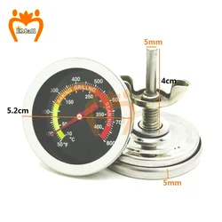 Stainless Steel BBQ Thermometer For Smoker Grill Temperature Gauge Oven Cooking Thermometers Outdoor