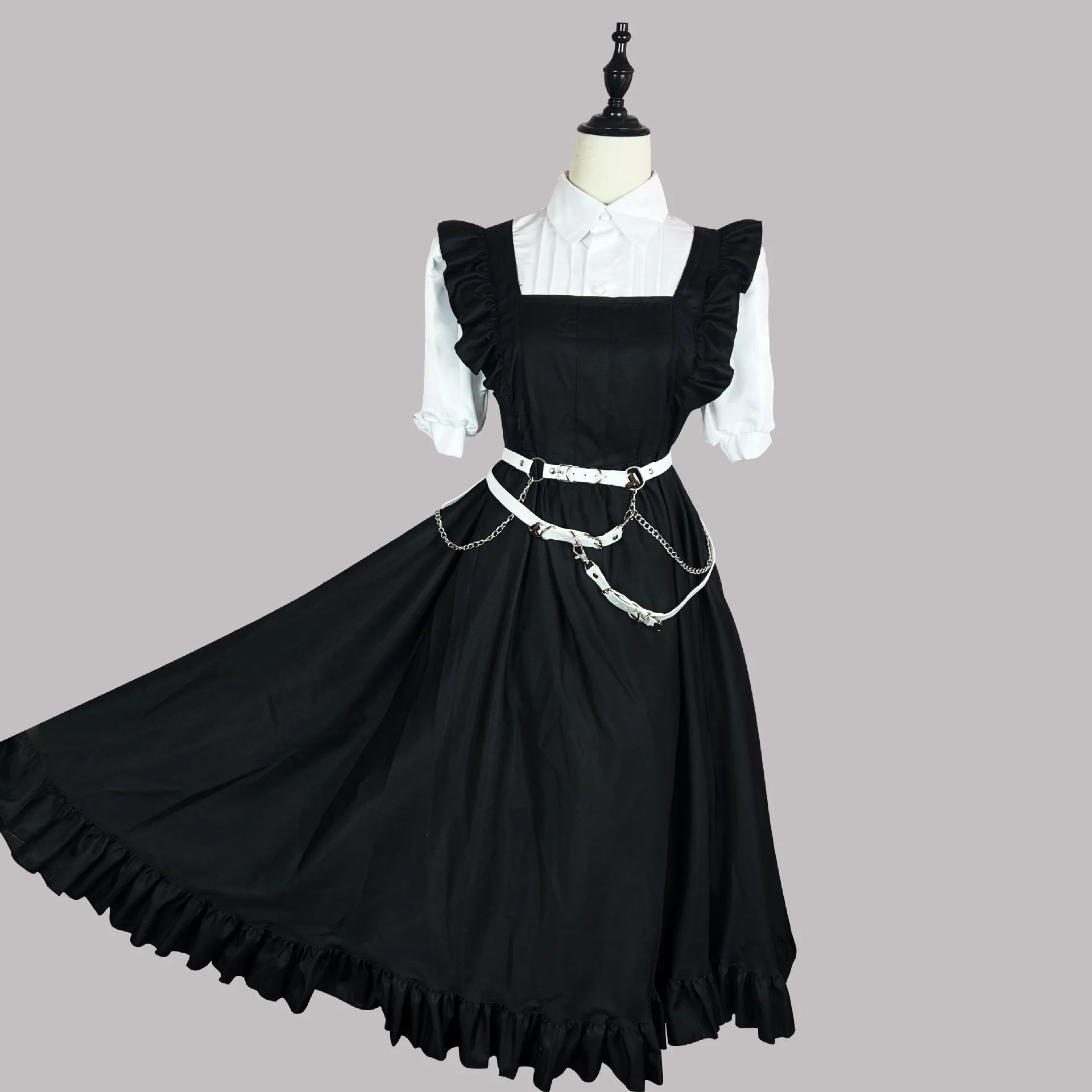 Middeleeuwse Vrouwen Kostuum Vintage Retro Victoriaanse Gothic Lolita Print Taille Jurk Cosplay Prinses Lantern Rok Grote Maat 5xl