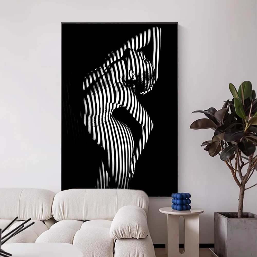 Bedroom Wall Decor Woman Sexy Art Poster Black and White Canvas Print Modern Nude Art Canvas Painting Gallery Decor Bedroom Art