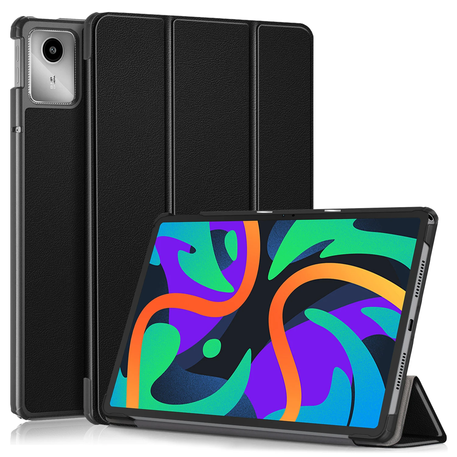 

For Lenovo Tab M11 / Xiaoxin Pad 11 2024 PU Leather Trifold Stand Cover Smart Tablet Case