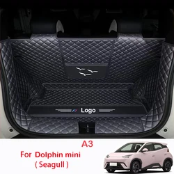 Full Coverage Leather Trunk Mat For BYD Dolphin Mini Seagull 2023-Present Boot Liner Tray Waterproof Mud Protector Cargo Carpet