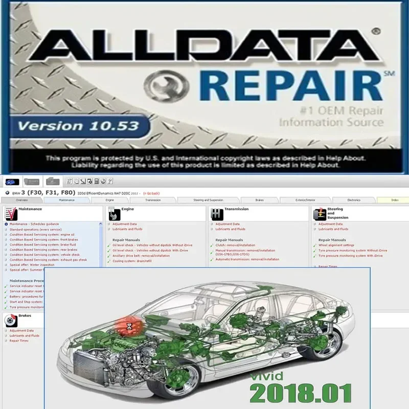 2024 Latest Version alldata 10.53 software + Vivid 2018.1 (Atris-Technik) in HDD Automotive Workshop DATA Auto Repair Software