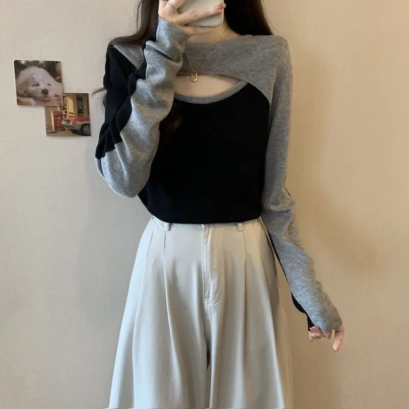 Sweet O-Neck Spliced Korean Hollow Out T-Shirt Female Clothing 2024 Spring Summer New Loose Casual Tops All-match Tee Shirt