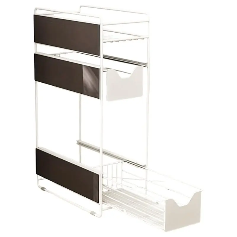 

【OFF-SHELF】Magnetic Side Rack(1Pc) For Laundry- Metal Pull-Out Storage Organizer For Washing Machine