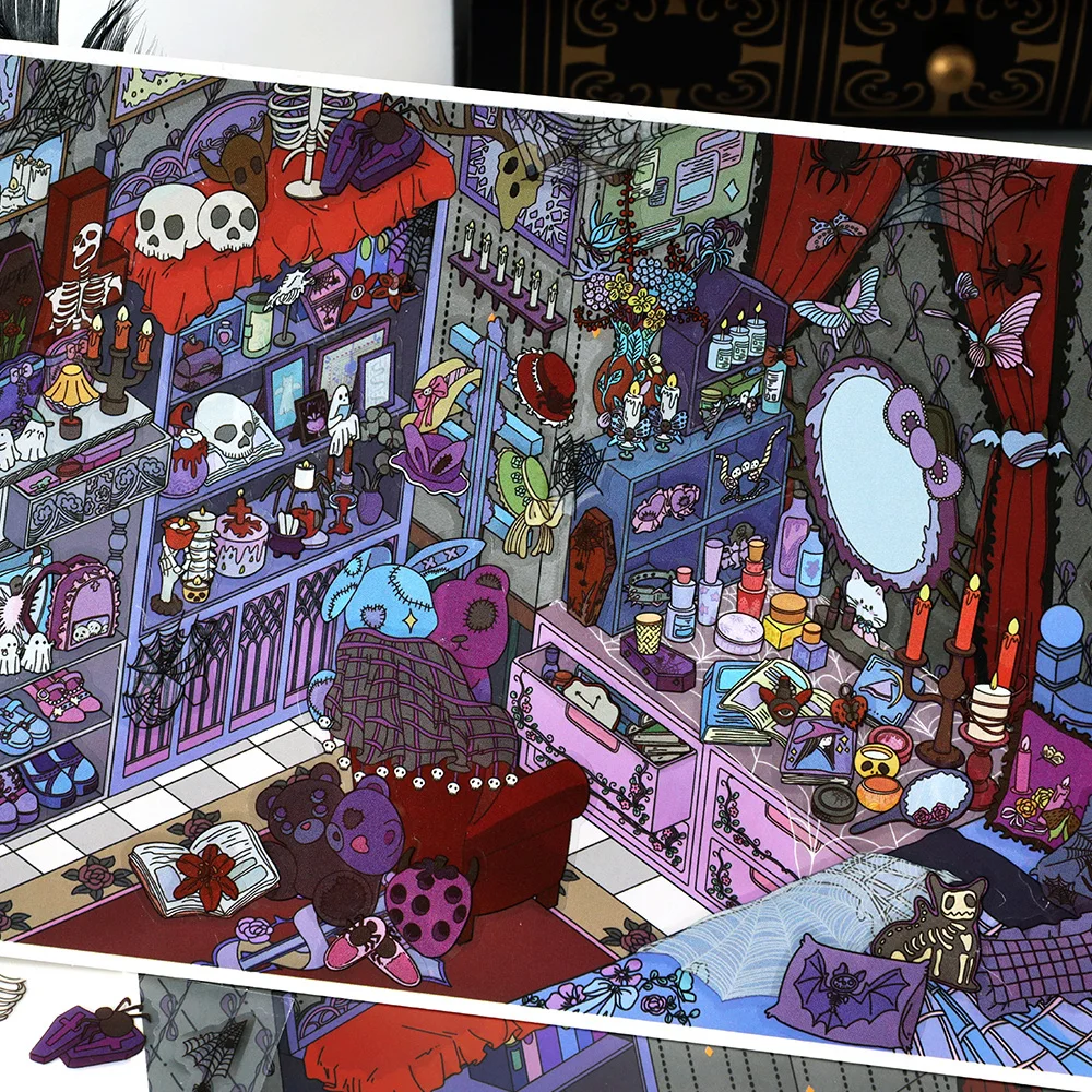 

Kawaii Esports Cabin 3D Gothic Cottage Landscape Sticker DIY Pocket Cabin Scene Christmas gifts