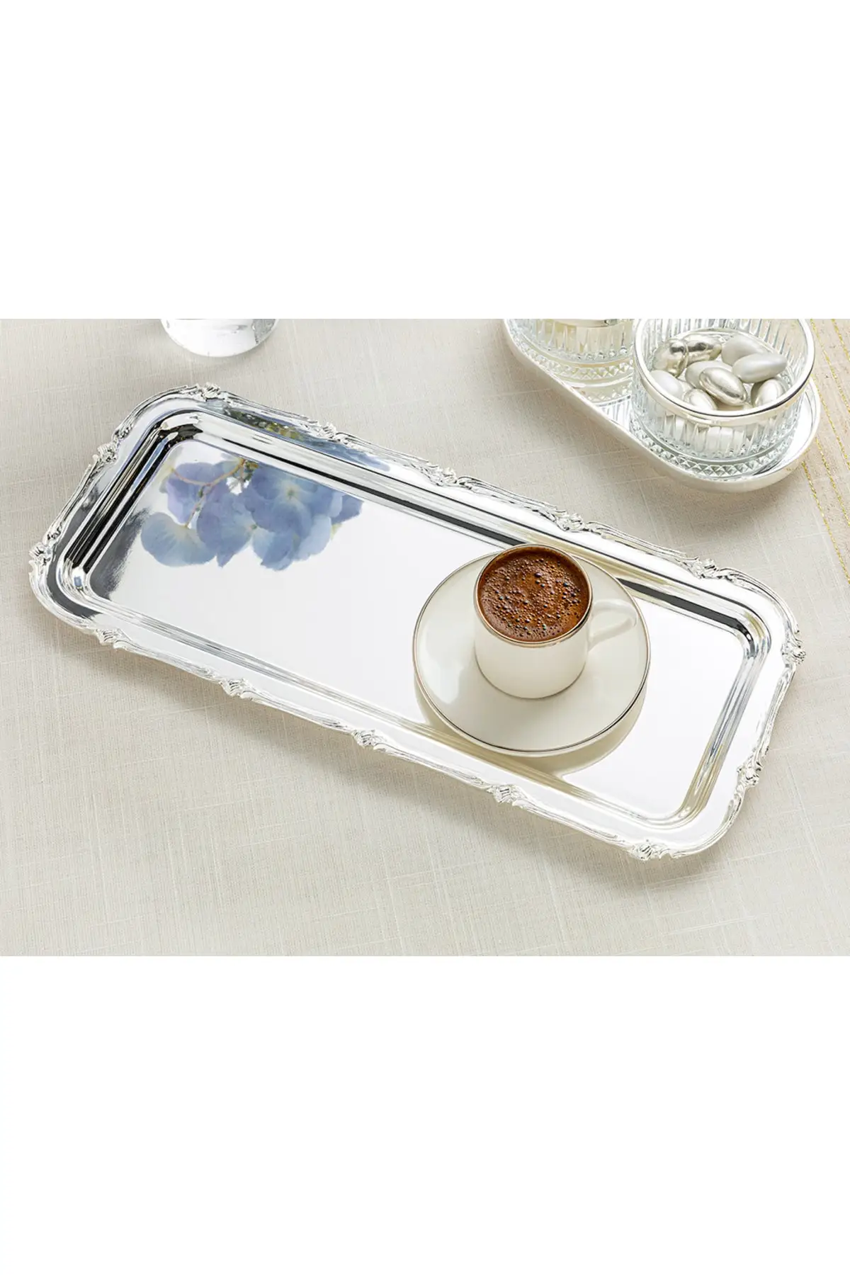 16,5 Cm Silver plated tray 38x Cm Silver luxury luxury luxury jewelry tray Tea tray Tea tray