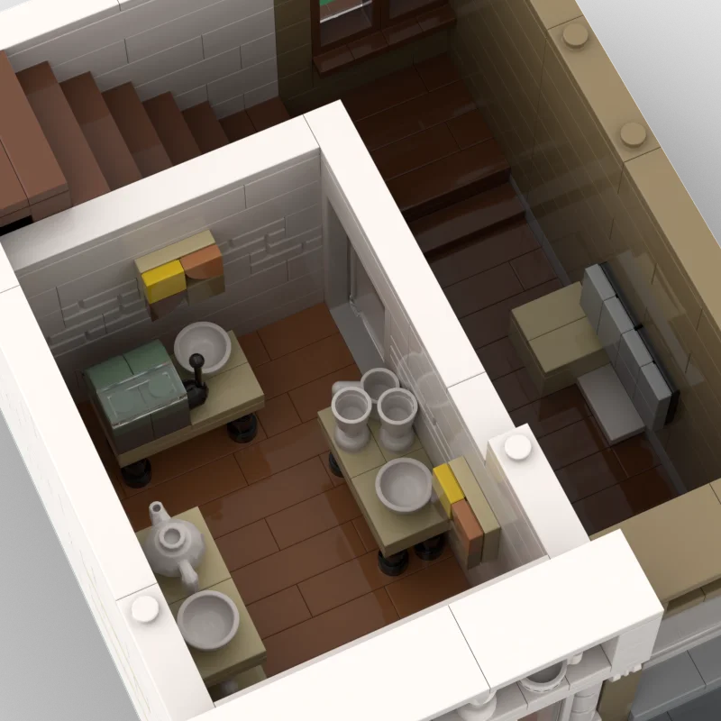 1584PCS Città di Vendita Caldo Street View Moc Modulare negozio di ceramica appartamento modello FAI DA TE idee creative Giocattolo per bambini Natale Regalo Blocco