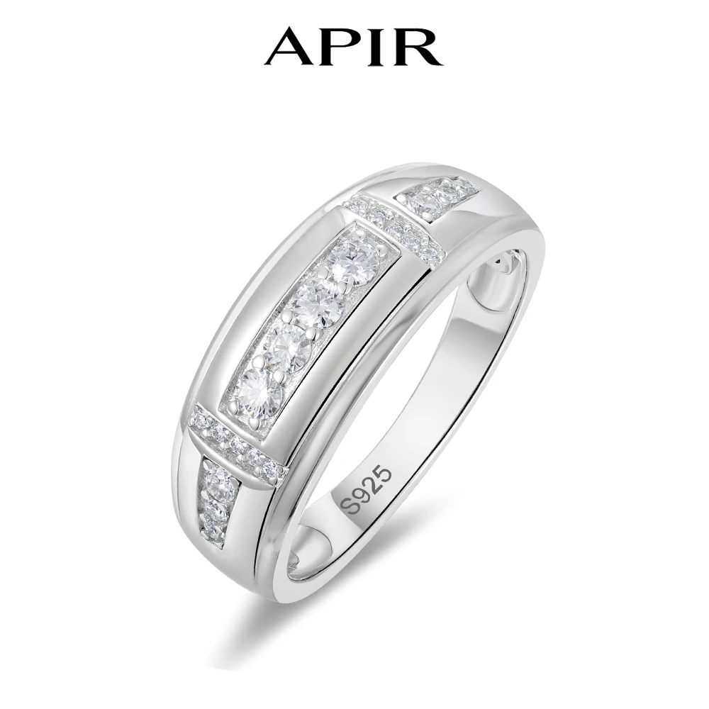 

APIR Moissanite Cross Ring for Women Men 925 Sterling Silver Elegant Christian Statement Band Daily Party Fine Jewelry Customize