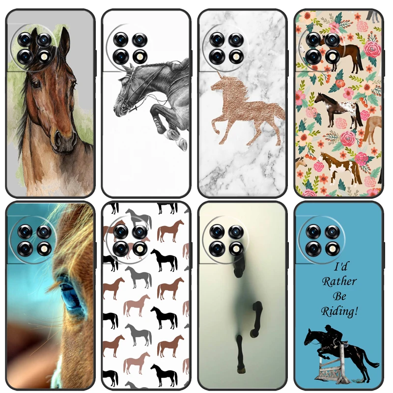 Horse Pony Pattern Case For OnePlus Nord 3 Nord CE 2 Lite 2T N10 N20 N30 OnePlus 11 9 10 Pro 10R 8T 10T Funda