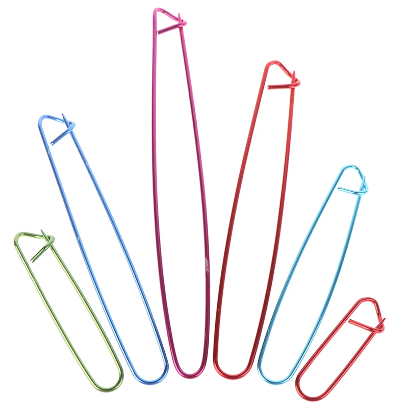 6Pcs Stitch Marker Pins Multi-color Marker Stitch Holder Needle Clip Craft Safety Pins Knitting Crochet Weaving Sewing Tools