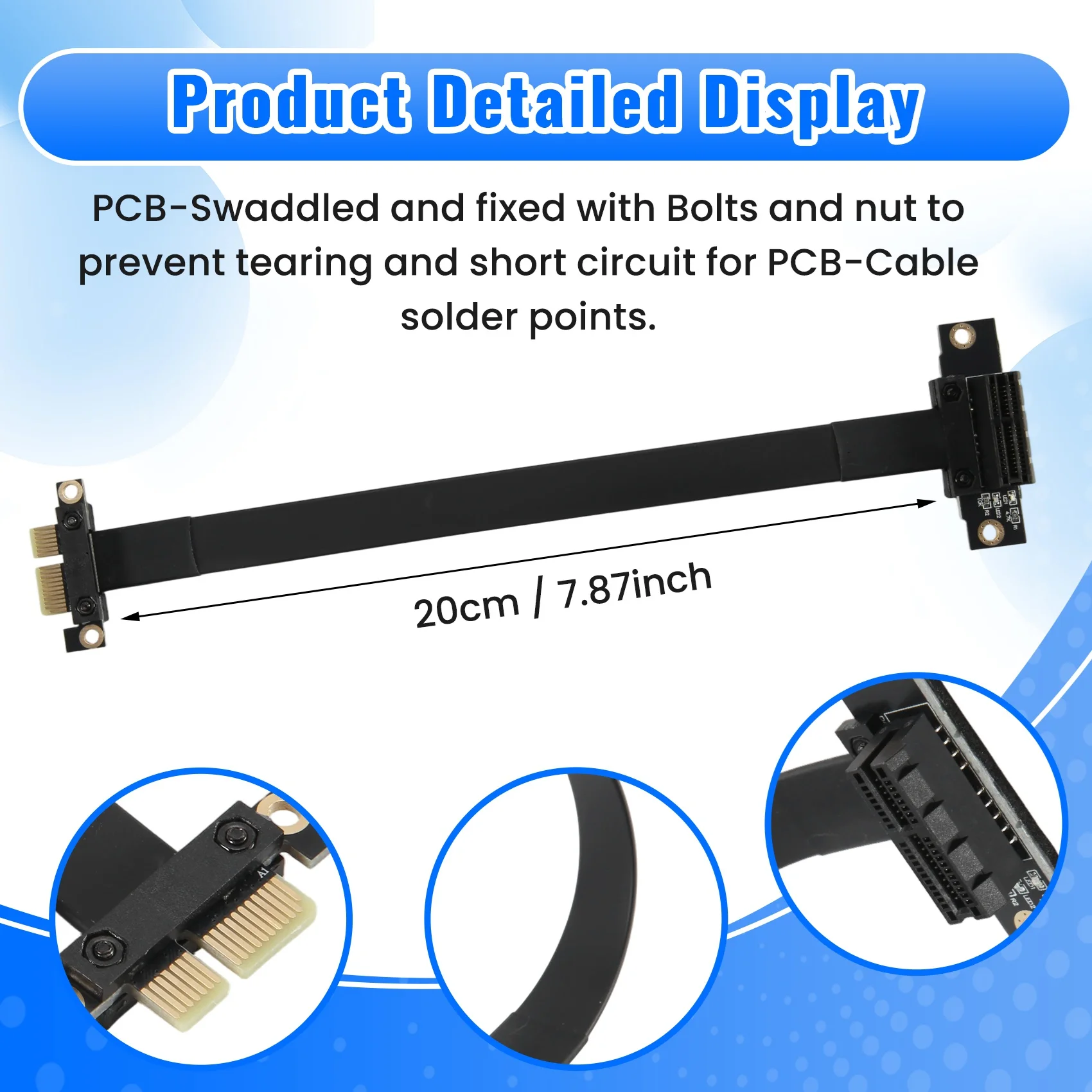 DT21 PCIE PCI Riser PCI-E Express Riser Card PCIE X1 Extension Cable for Motherboard Extender Converter Adapter 20cm