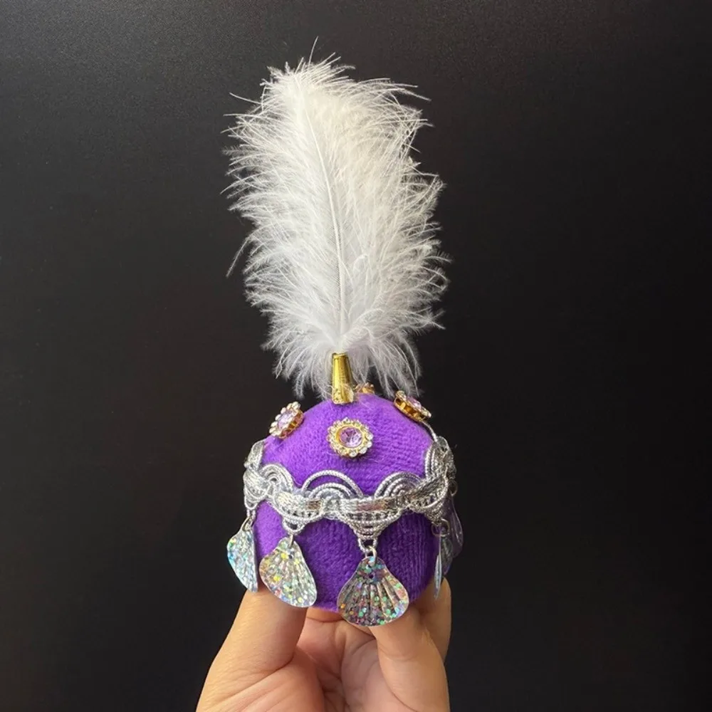 New Mini Mini Pointed Hat Rhinestone Pointed Feather Hat for Head Circumference 5-7cm Accessory Hat Xinjiang Travel Souvenir