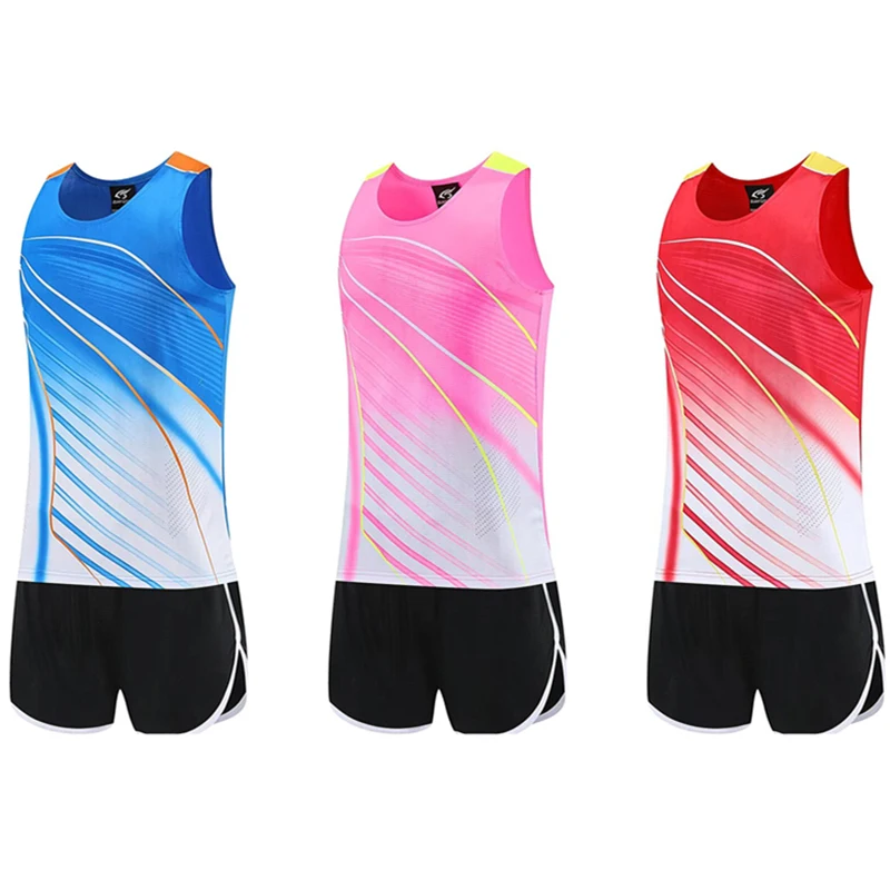 

Running Vest+Shorts for Men Women Competition Track and field Clothes Sprint Marathon quick-dry Sportswear Running suits