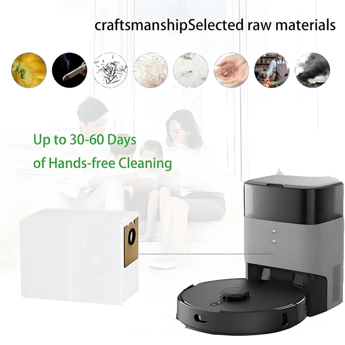 

ABPO 10 шт. сменных мешков для сбора пыли для роботов-пылесосов Lefant M2 Pro / M2S Pro, нетканые мешки