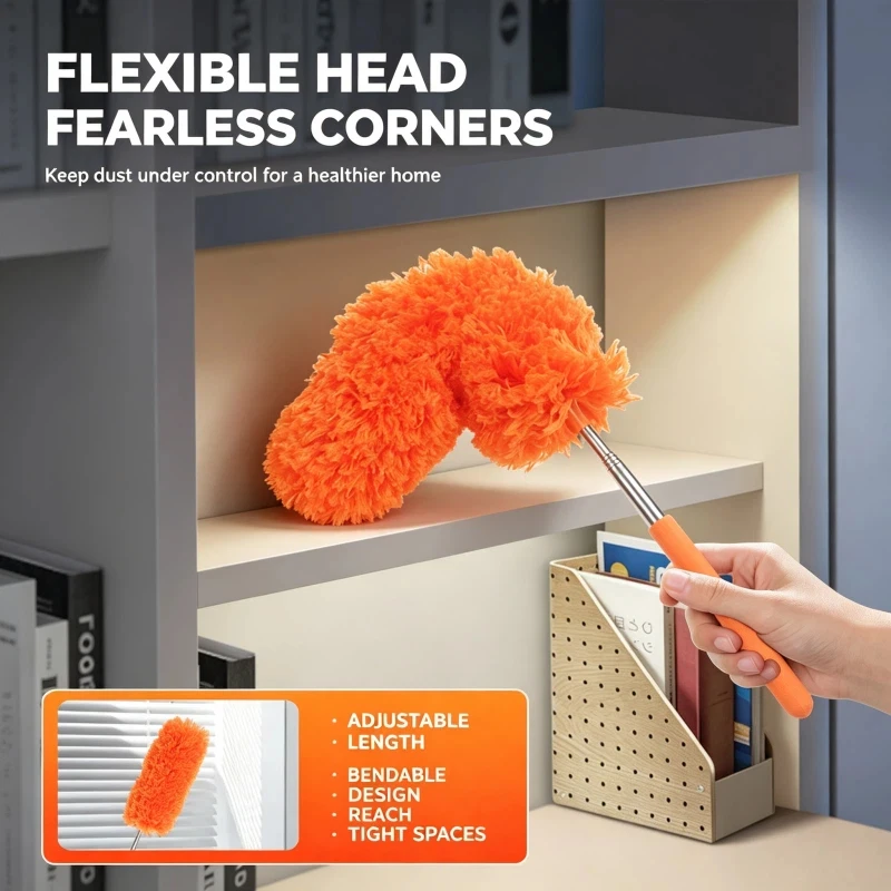 1Pc Cleaning Duster Lightweight Dust Brush Extendable Flexible Dust Cleaner Gap Dust Removal Dusters Household Cleaning Tools