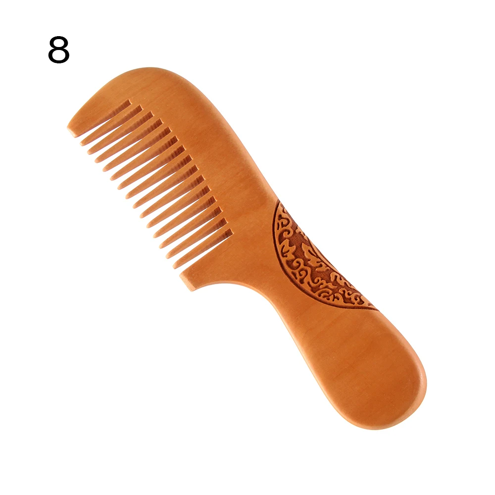 

Fashion No Static Fine Tooth Hair Comb Hair Styling Tool Beard Comb Peach Wooden