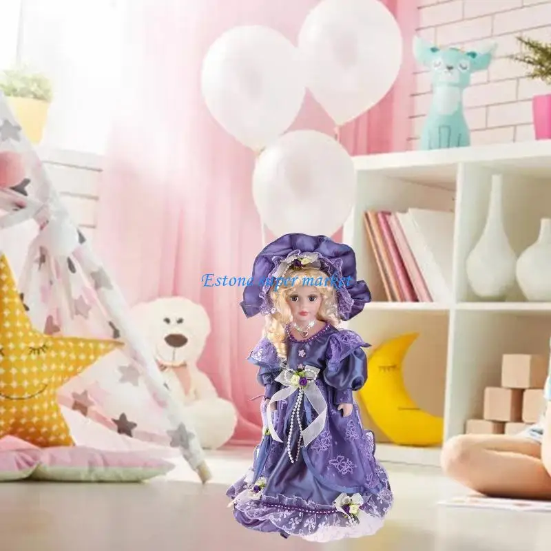 090B Ragazza vittoriana in porcellana da 40 per figurine bambole Accessori per gif compleanno per bambini