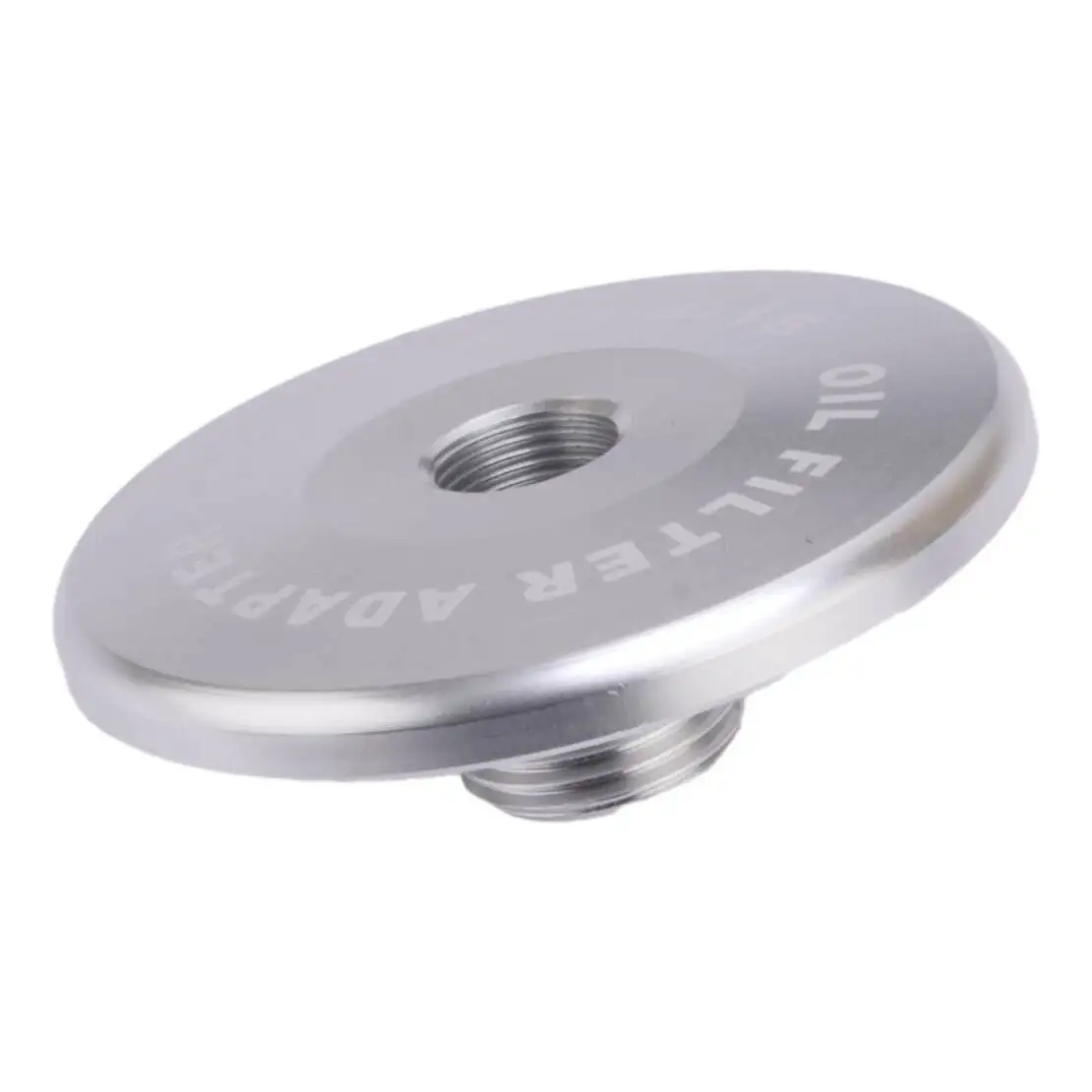 Image of Ölfilteradapter Gewinde 1/2-28 auf 3/4-16 DIA 2,5 Zoll Silber Aluminium