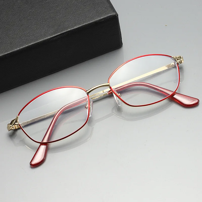 Anti Blue Light Men Computer Reading Glasses Metal Elliptic Frame Women Optical Presbyopia Glasses +1.0+1.5+2.0+2.5+3.0+3.5+4.0